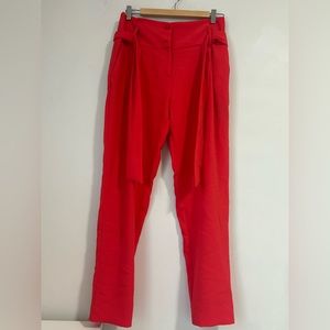 IKKS linen high waisted red trousers